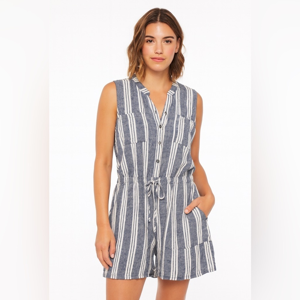 Striped Sleeveless Romper